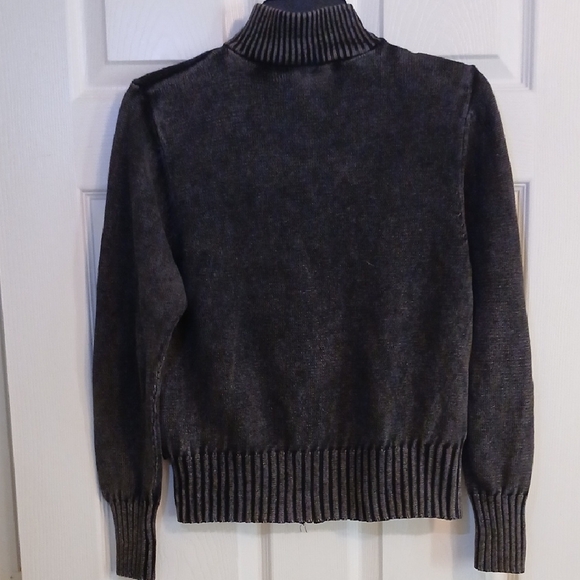 Woolrich Full-Zip Ribbed Knit Sweater - Black Acid Wash - Picture 3 of 7